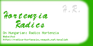 hortenzia radics business card